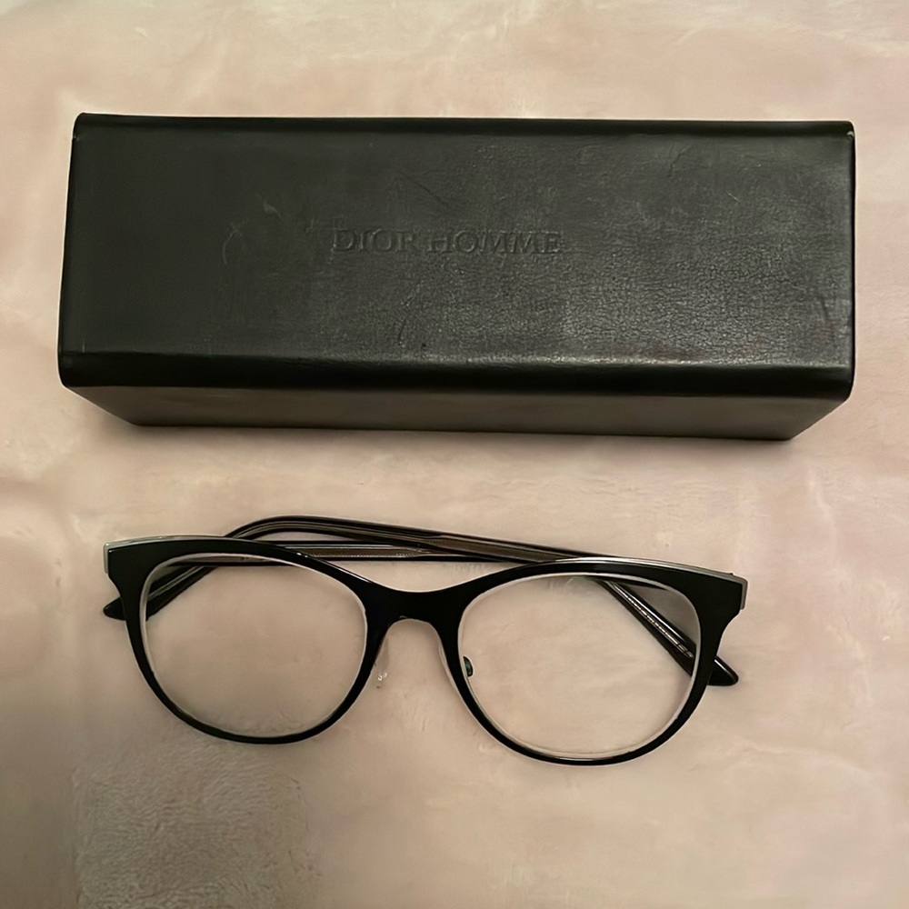 Dior Montaigne 13GAO black Havana eyeglasses with black hard case